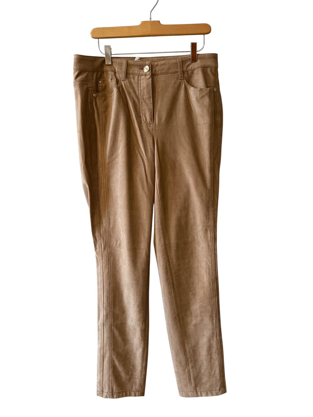 Basler Faux Suede Pants Camel Tan S